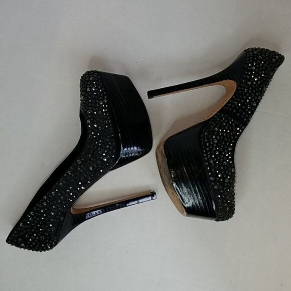 BLACK STILETTO Platform HEELS Alice & Olivia Stilettos Shoes Women's WOMAN'S 8.5 - Picture 3 of 14